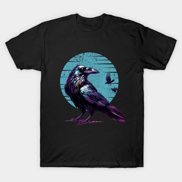 Raven Artistry Mystic Crow, fullmoon, crows, american crow, corvus,bird, birds T-Shirt by Collagedream